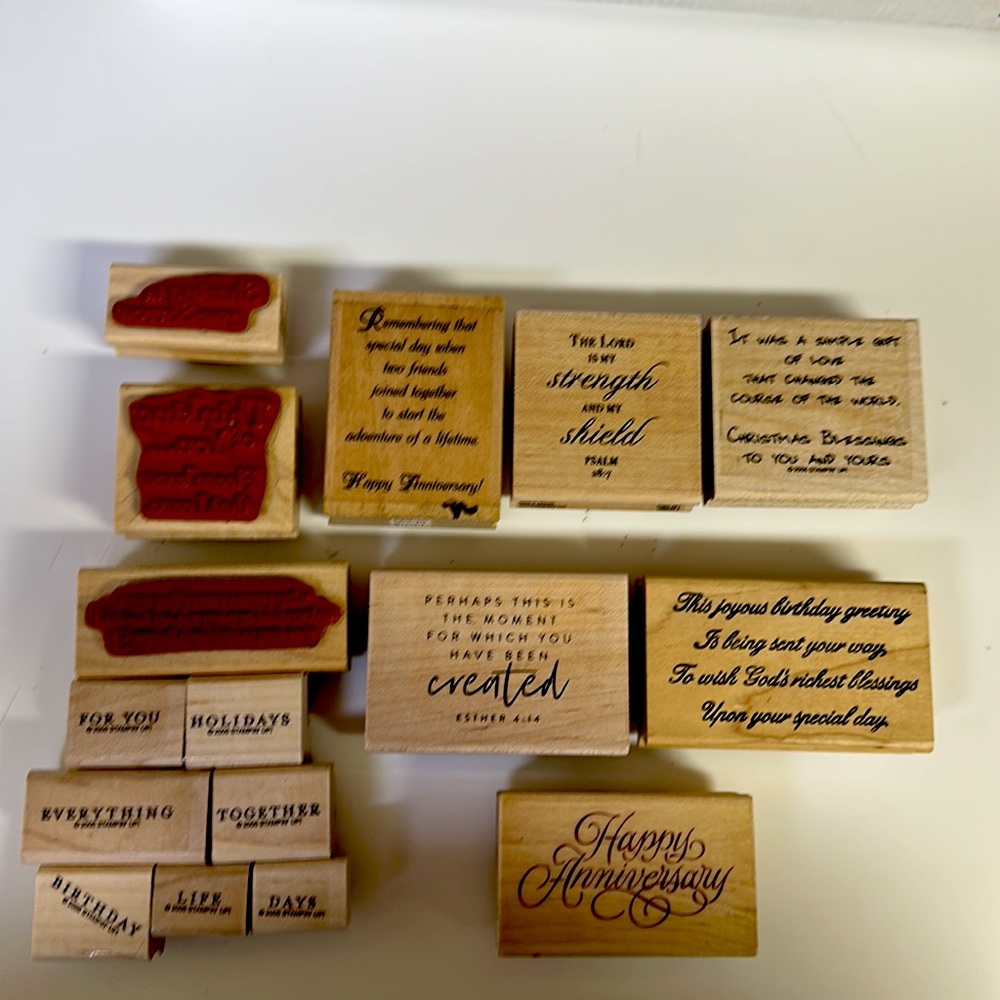 **Lot of rubber stamps** wood mounted